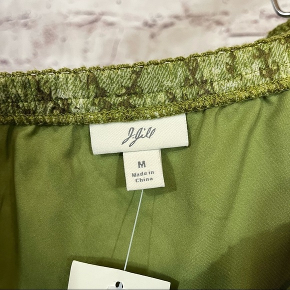 J. Jill 2pc Set Green Floral Sleeveless Blouse & Skirt Rayon Mid Length - Picture 10 of 15